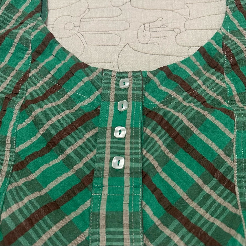 NWT Free People Tulie Plaid Midi Dress M - MSRP $168 Green Jade Combo - Picture 9 of 14